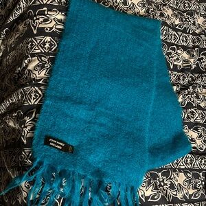 John Hanley 70% Mohair 30% Irish Wool Long Scarf blue